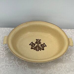 Pfaltzgraff Oval Serving Dish Beige Floral Design Stoneware 6-11